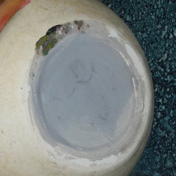 Vintage Hand Painted Floral Bulbous Wide Mouth Vase 6-1/2" Tall CHRISTMAS GIFT! - Picture 7 of 7